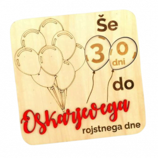 Leseni rojstnodnevni odštevalnik 30 dni