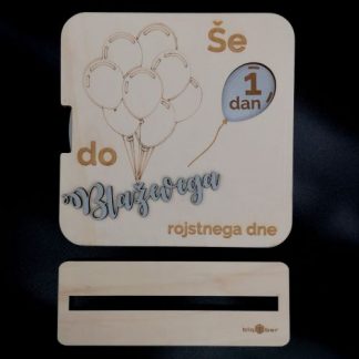 Leseni rojstnodnevni odštevalnik 10 dni
